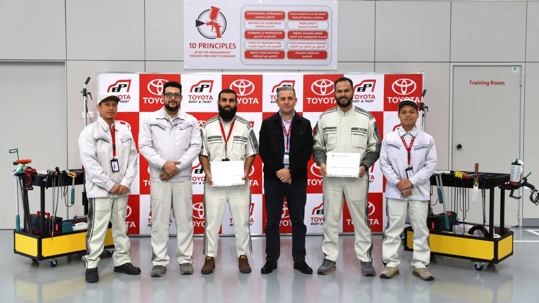 تويوتا ليبيا تختتم دورة PDR الداخلية لموظفي قسم السمكرة والطلاء 18 589115764 1236186688558526 9128273355242989415 n
